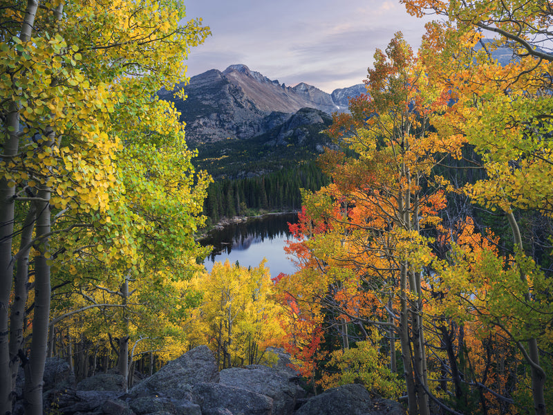 Bear Lake and Longs Peak at Dusk